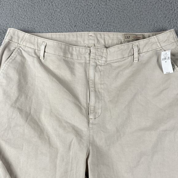 Gap For Good Women's Plus Size 20 Loose Khaki Pants High Rise Cotton Wide Leg - Picture 2 of 11